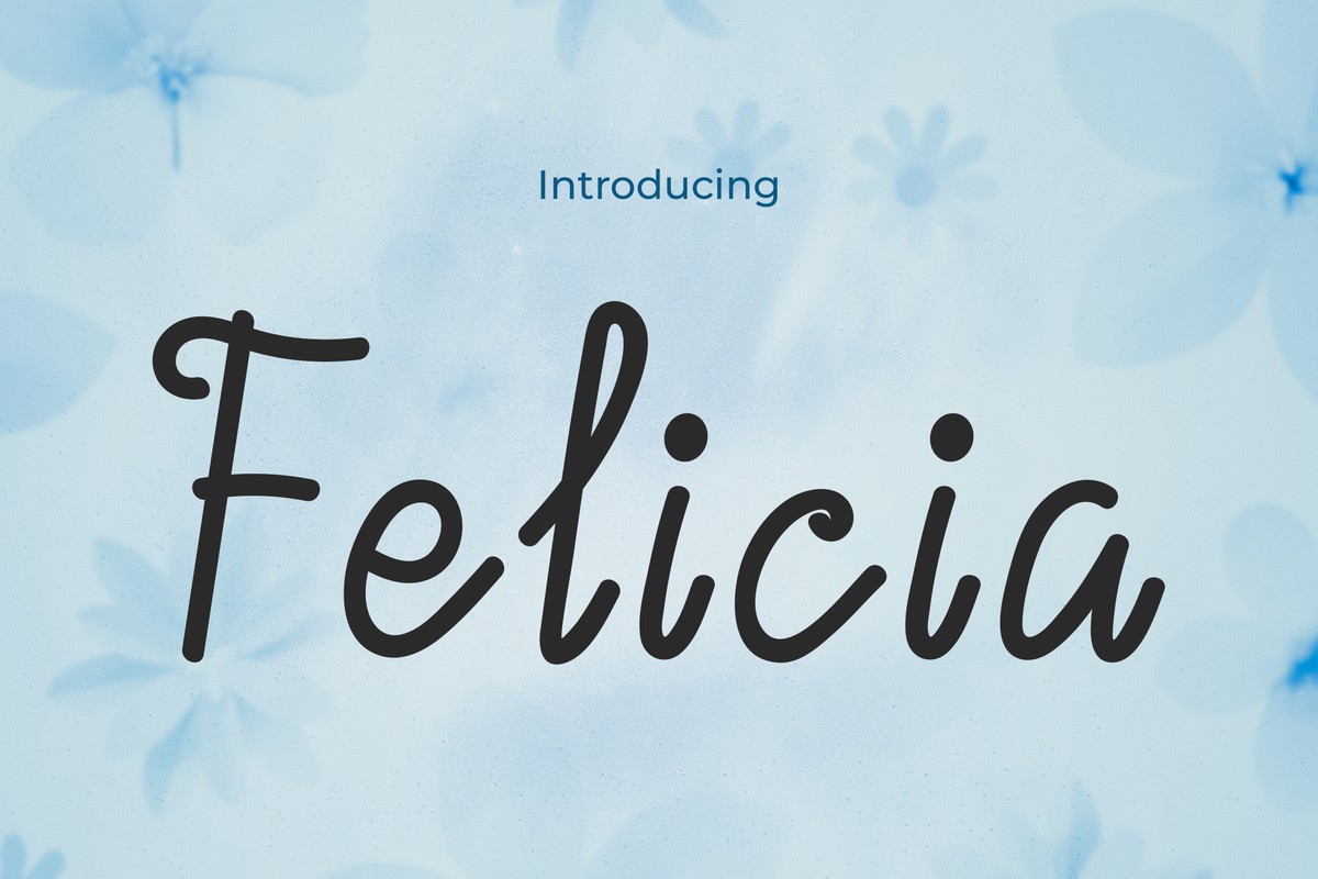 Ejemplo de fuente Felicia Regular