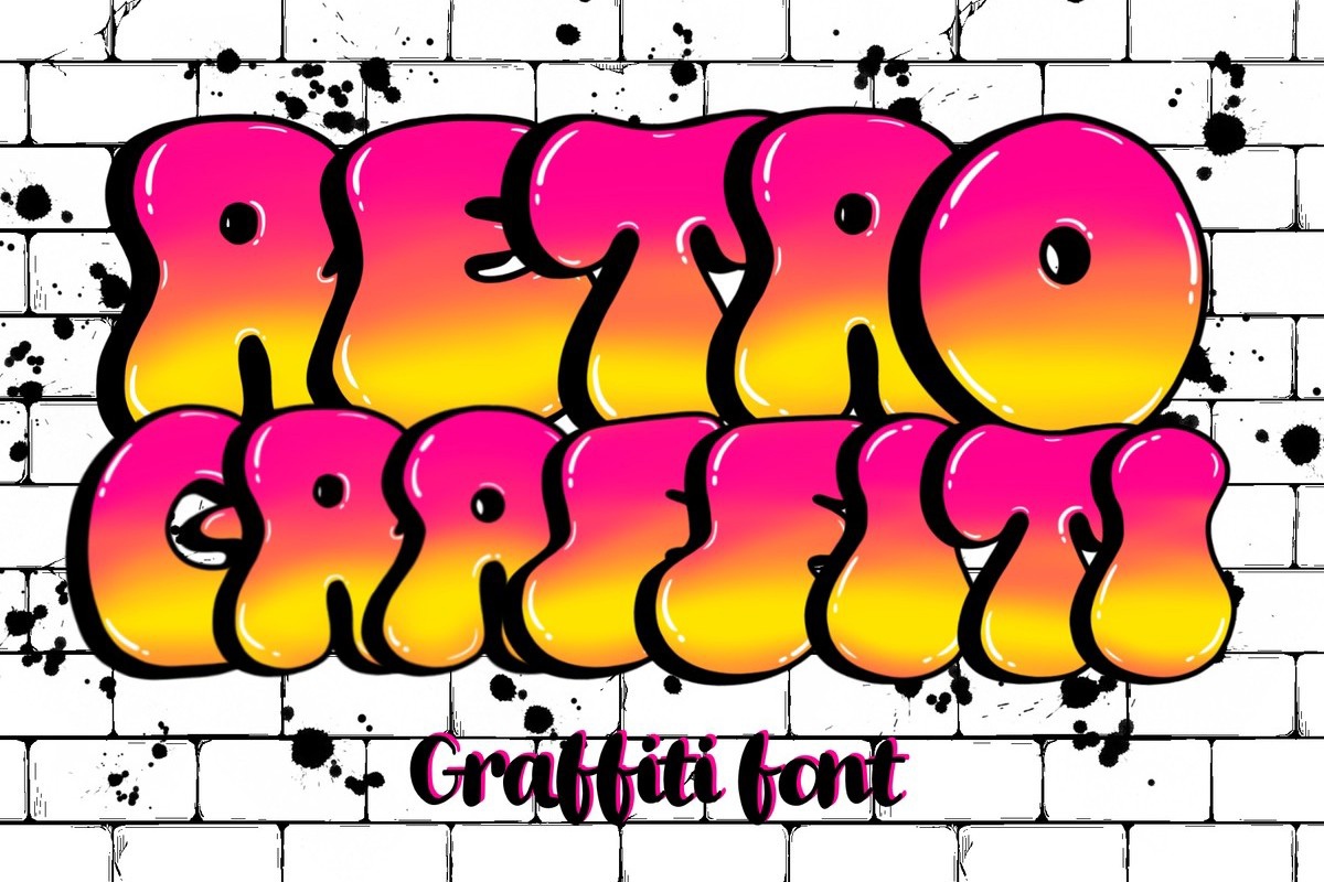 Ejemplo de fuente Retro Graffiti Regular