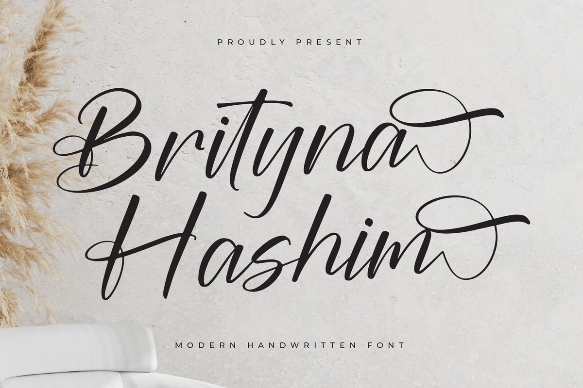 Ejemplo de fuente Brityna Hashim Italic