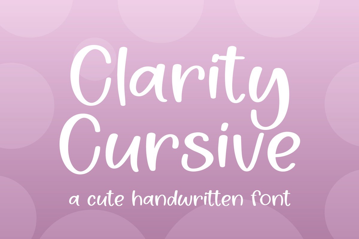 Ejemplo de fuente Clarity Cursive Regular