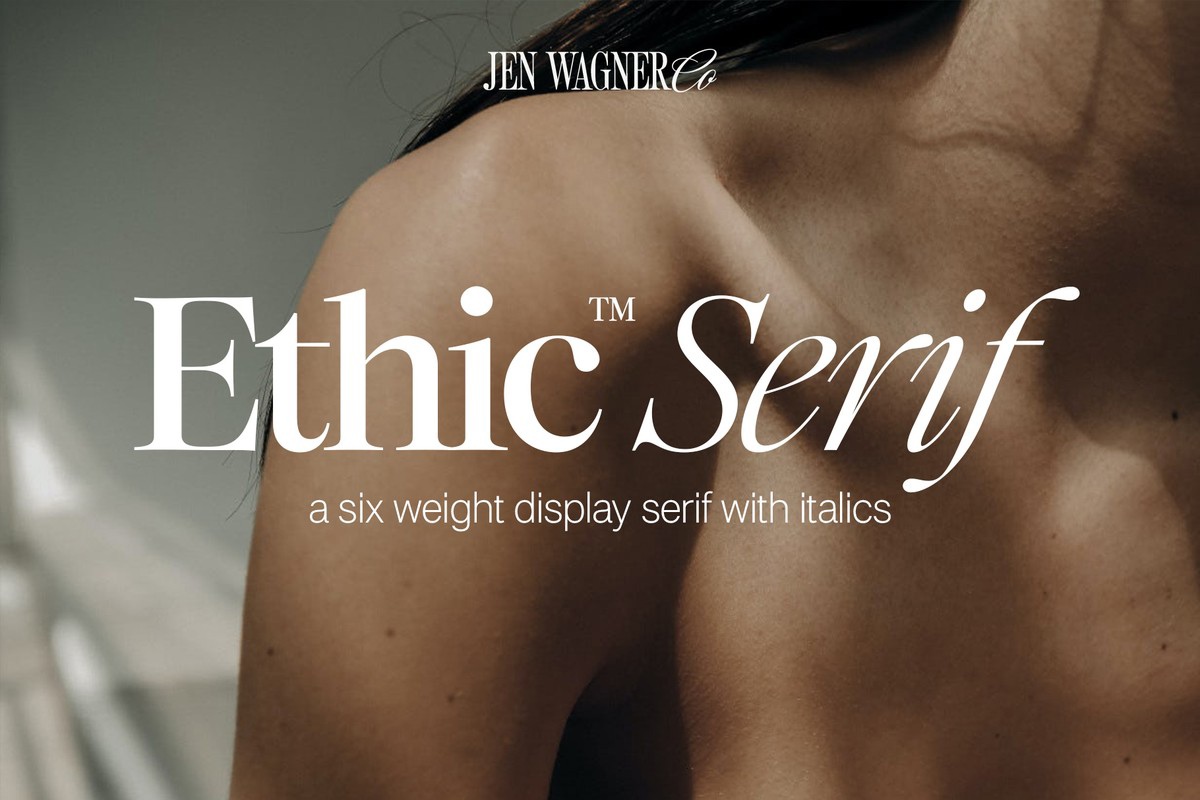 Ejemplo de fuente Ethic Serif Semi bold Italic