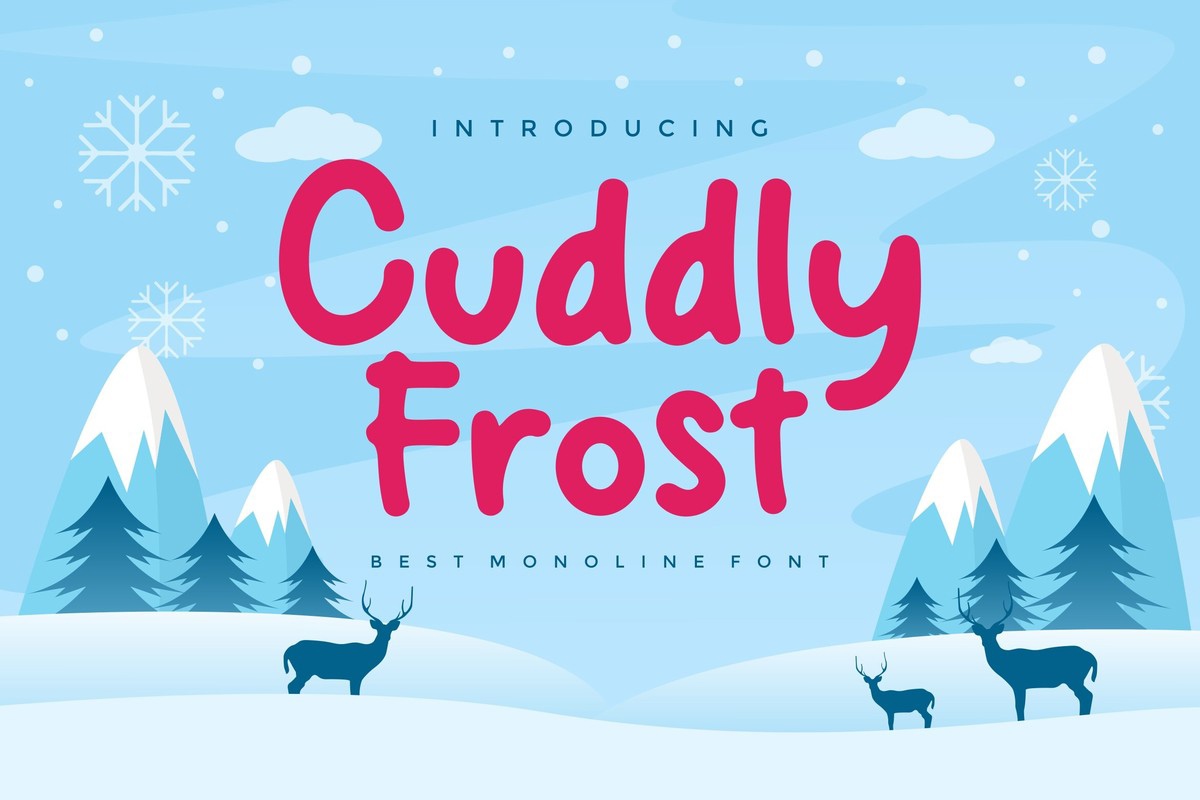 Ejemplo de fuente Cuddly Frost Regular