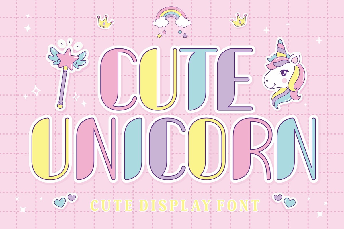 Ejemplo de fuente Cute Unicorn