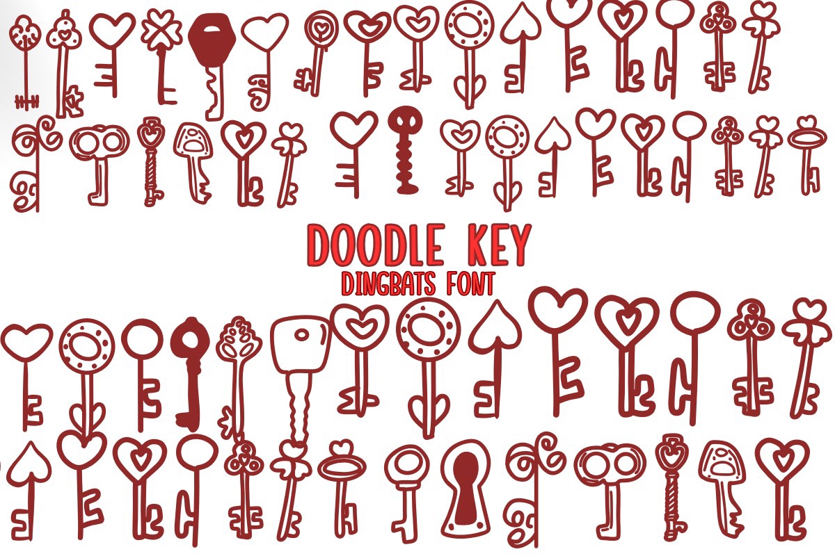 Ejemplo de fuente Doodle Key