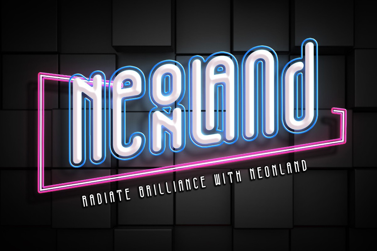 Ejemplo de fuente Neonland Italic