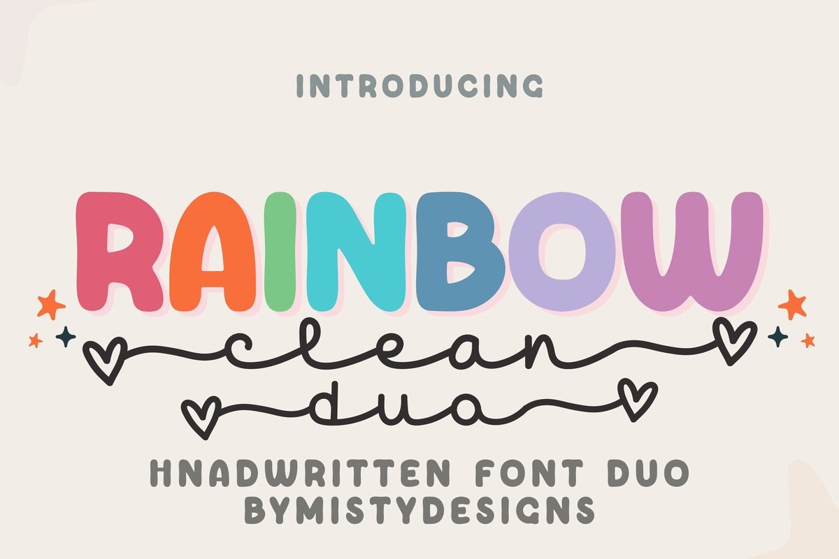 Ejemplo de fuente Rainbow Clean Duo