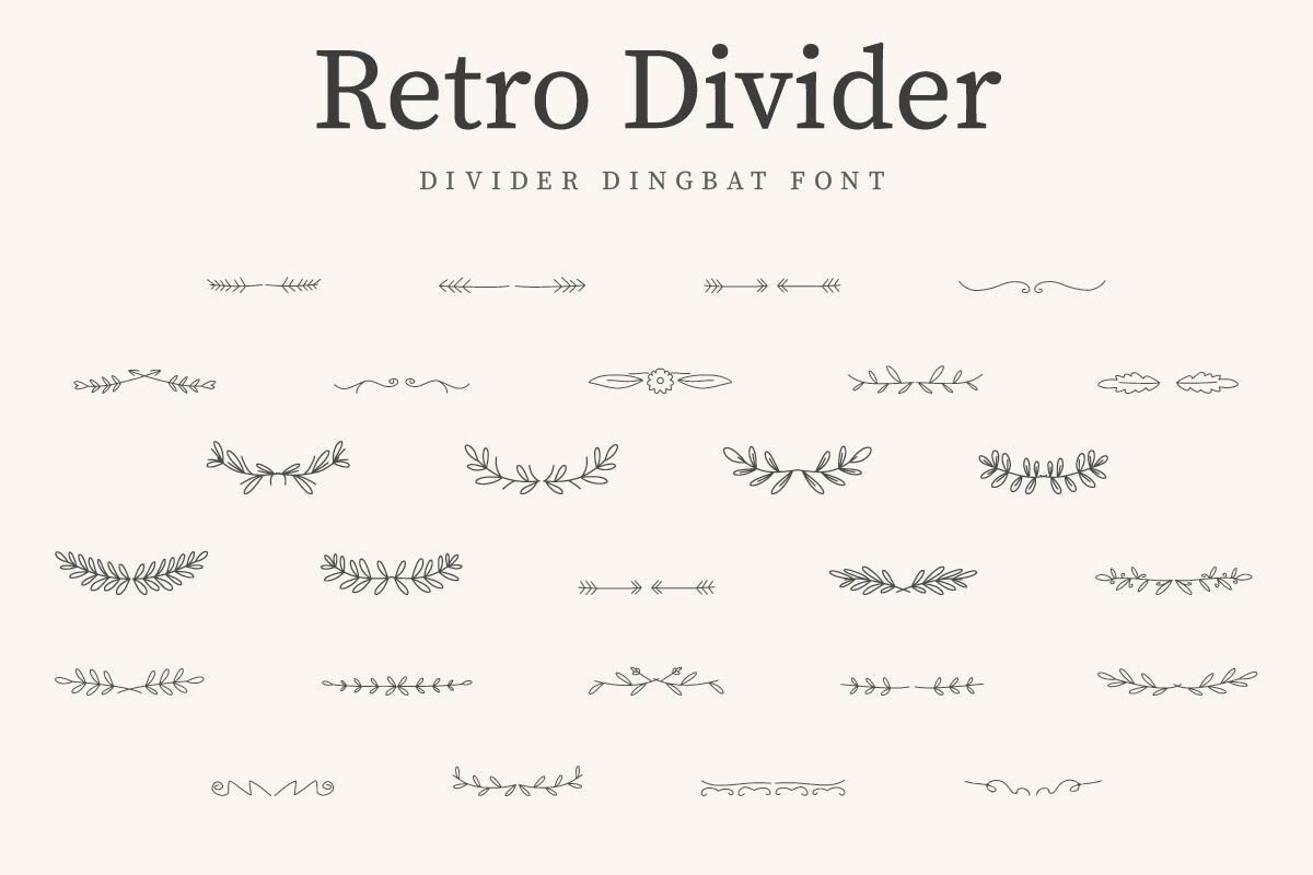 Ejemplo de fuente Retro Divider Regular