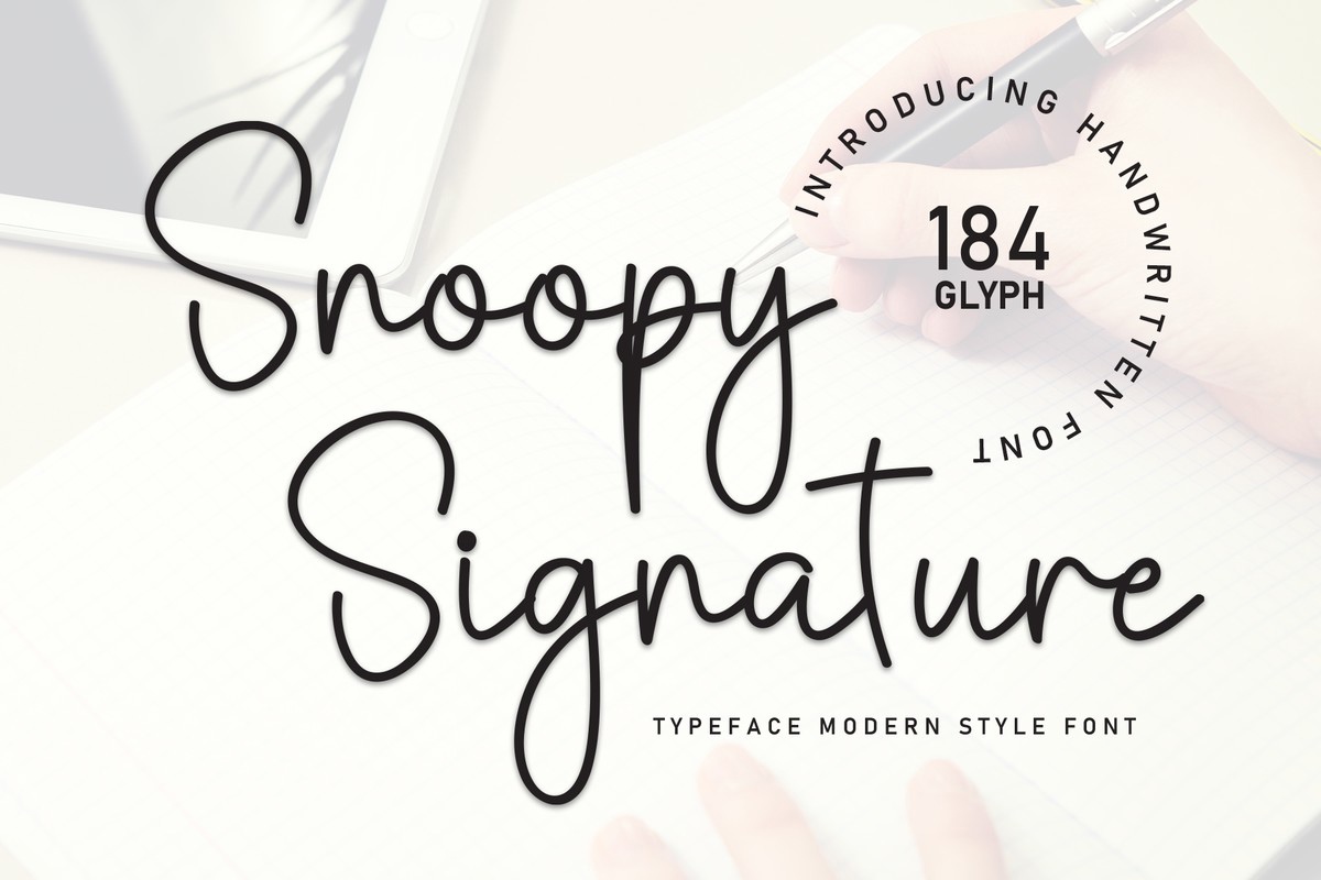 Ejemplo de fuente Snoopy Signature