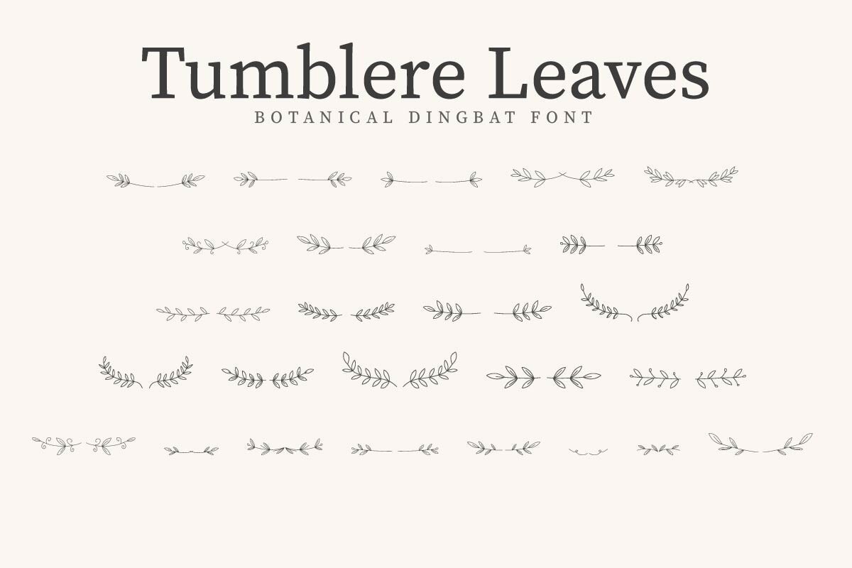 Ejemplo de fuente Tumblere Leaves Regular