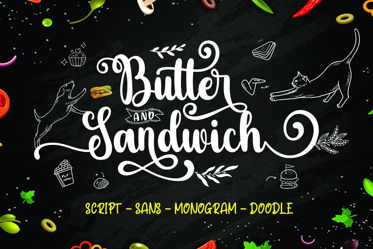 Ejemplo de fuente Butter Sandwich Script