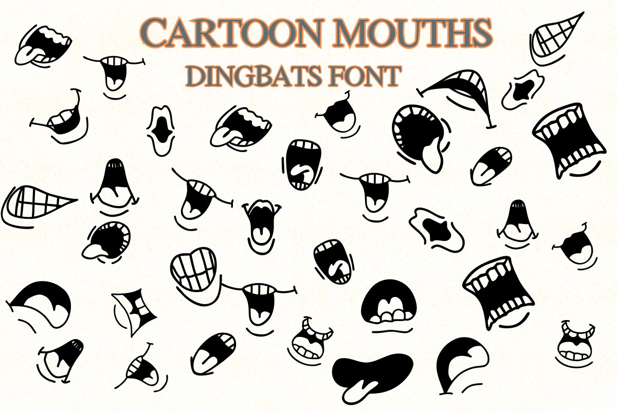 Ejemplo de fuente Cartoon Mouths Regular