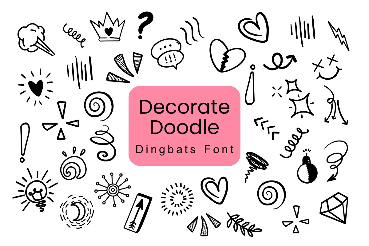 Ejemplo de fuente Decorate Doodle Regular