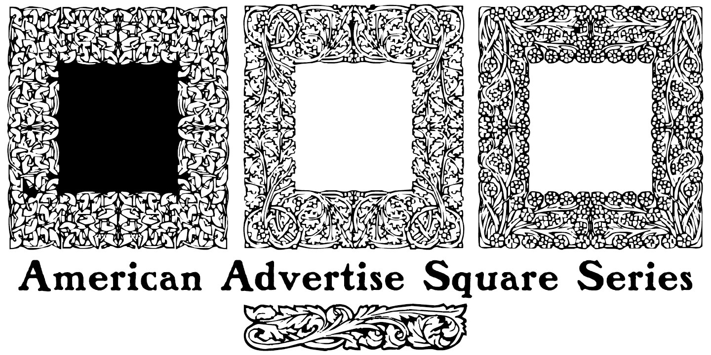 Ejemplo de fuente American Advertise Square Series Regular