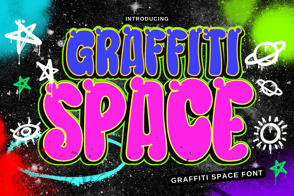 Ejemplo de fuente Graffiti Space Regular