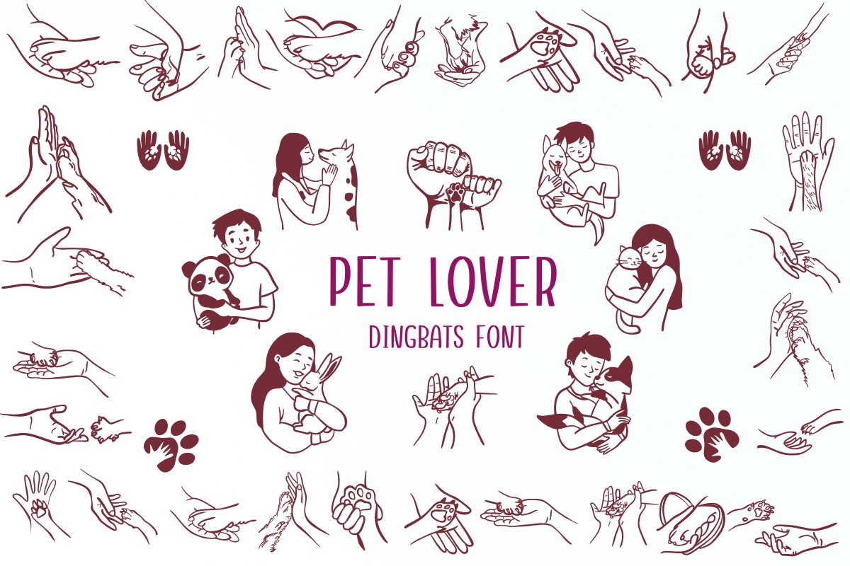 Ejemplo de fuente Pet Lover Regular