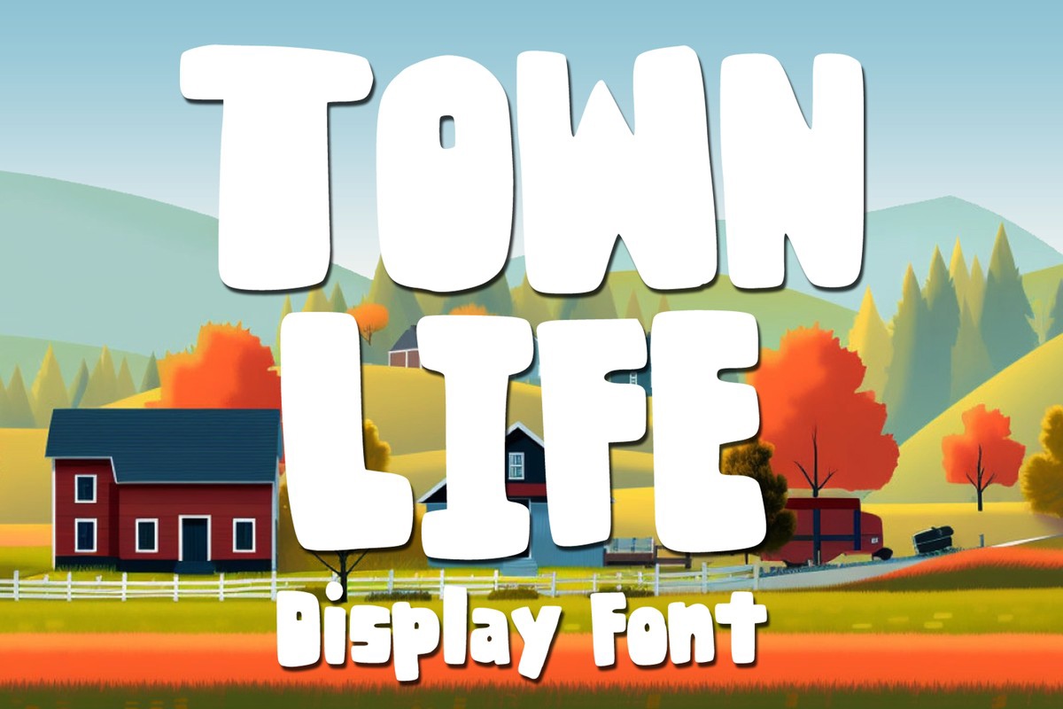 Ejemplo de fuente Town Life Regular