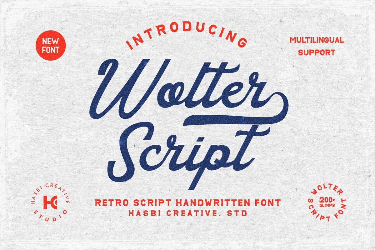 Ejemplo de fuente Wolte Script Regular