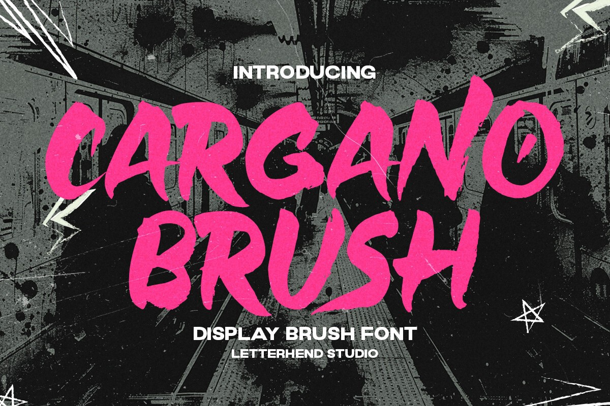 Ejemplo de fuente Cargano Brush Regular