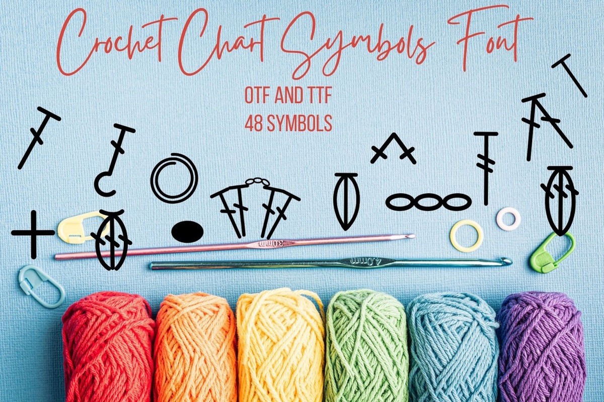 Ejemplo de fuente Crochet Chart Symbols