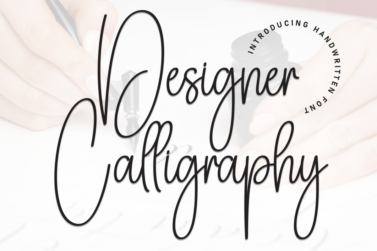 Ejemplo de fuente Designer Calligraph Regular