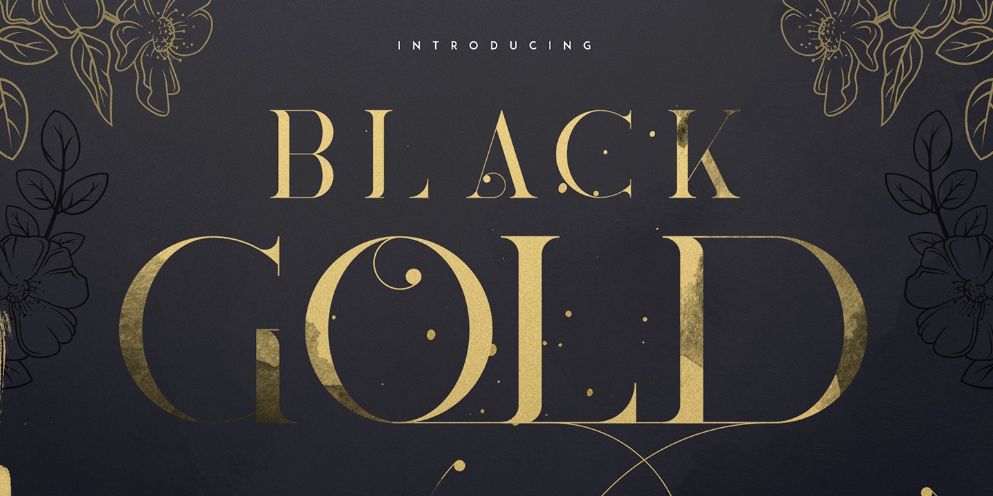 Ejemplo de fuente Black Gold VP Outline