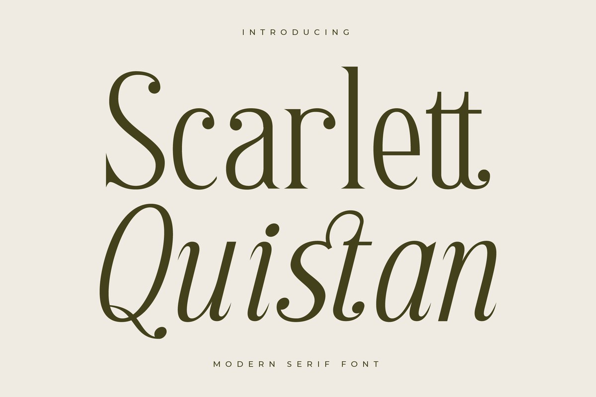 Ejemplo de fuente Scarlett Quistan Italic