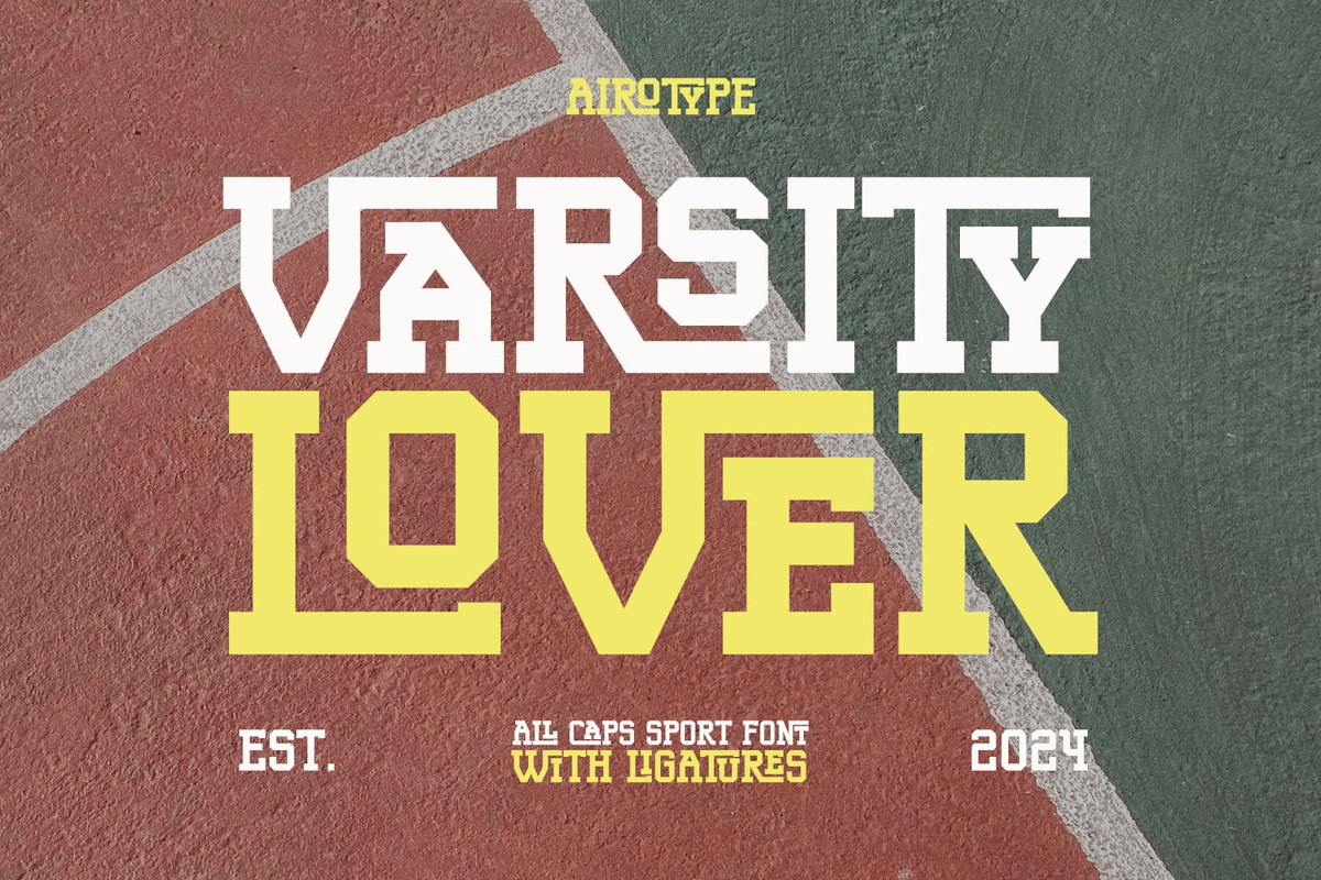 Ejemplo de fuente Varsity Lover Regular