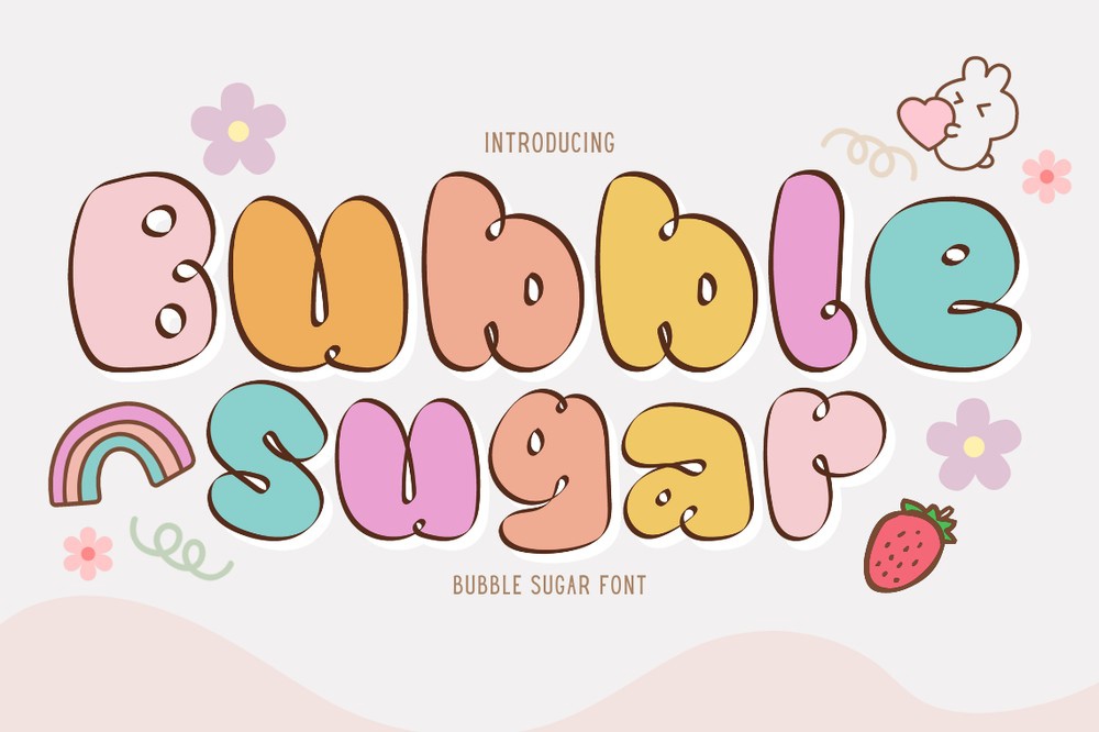 Ejemplo de fuente Bubble Sugar Regular