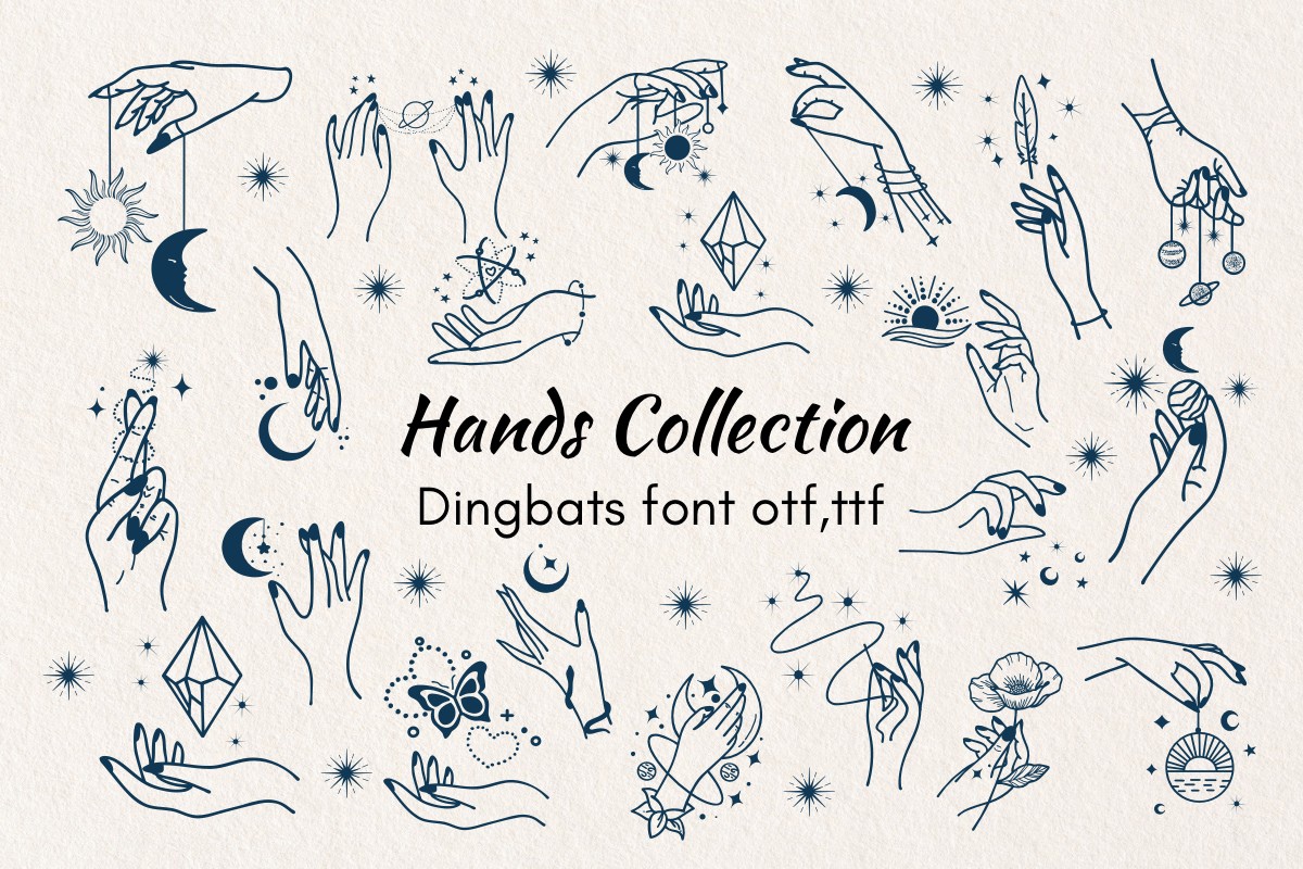 Ejemplo de fuente Hands Collection Regular