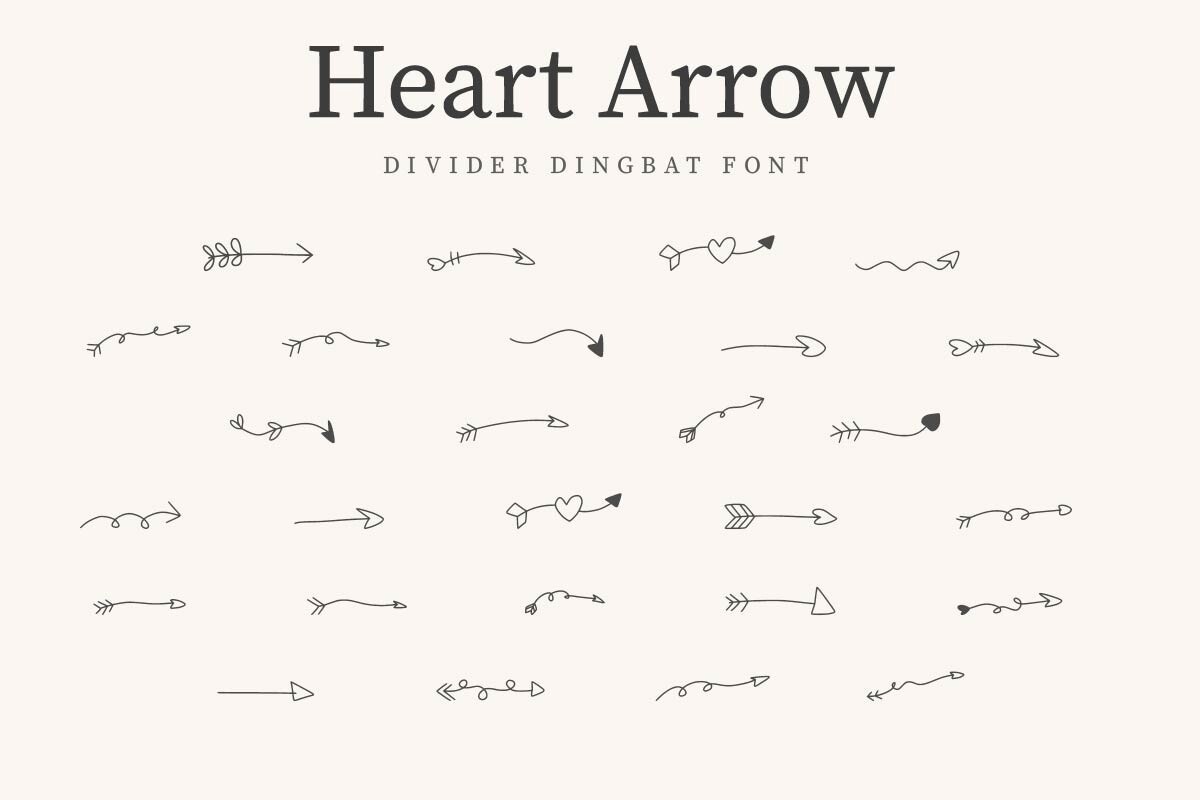 Ejemplo de fuente Heart Arrow