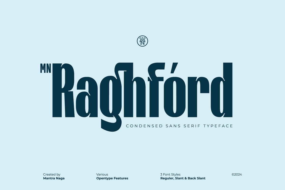 Ejemplo de fuente MN Raghford Regular