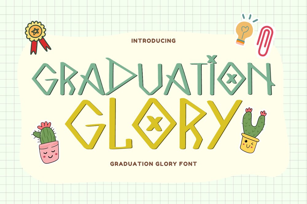 Ejemplo de fuente Graduation Glory Regular