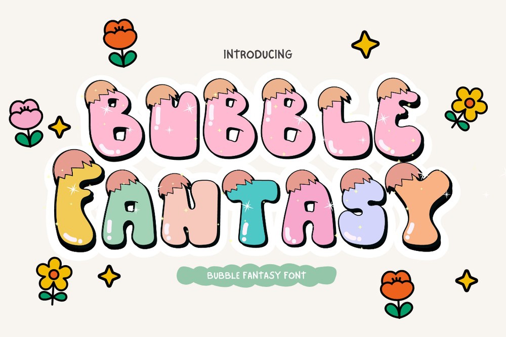 Ejemplo de fuente Bubble Fantasy