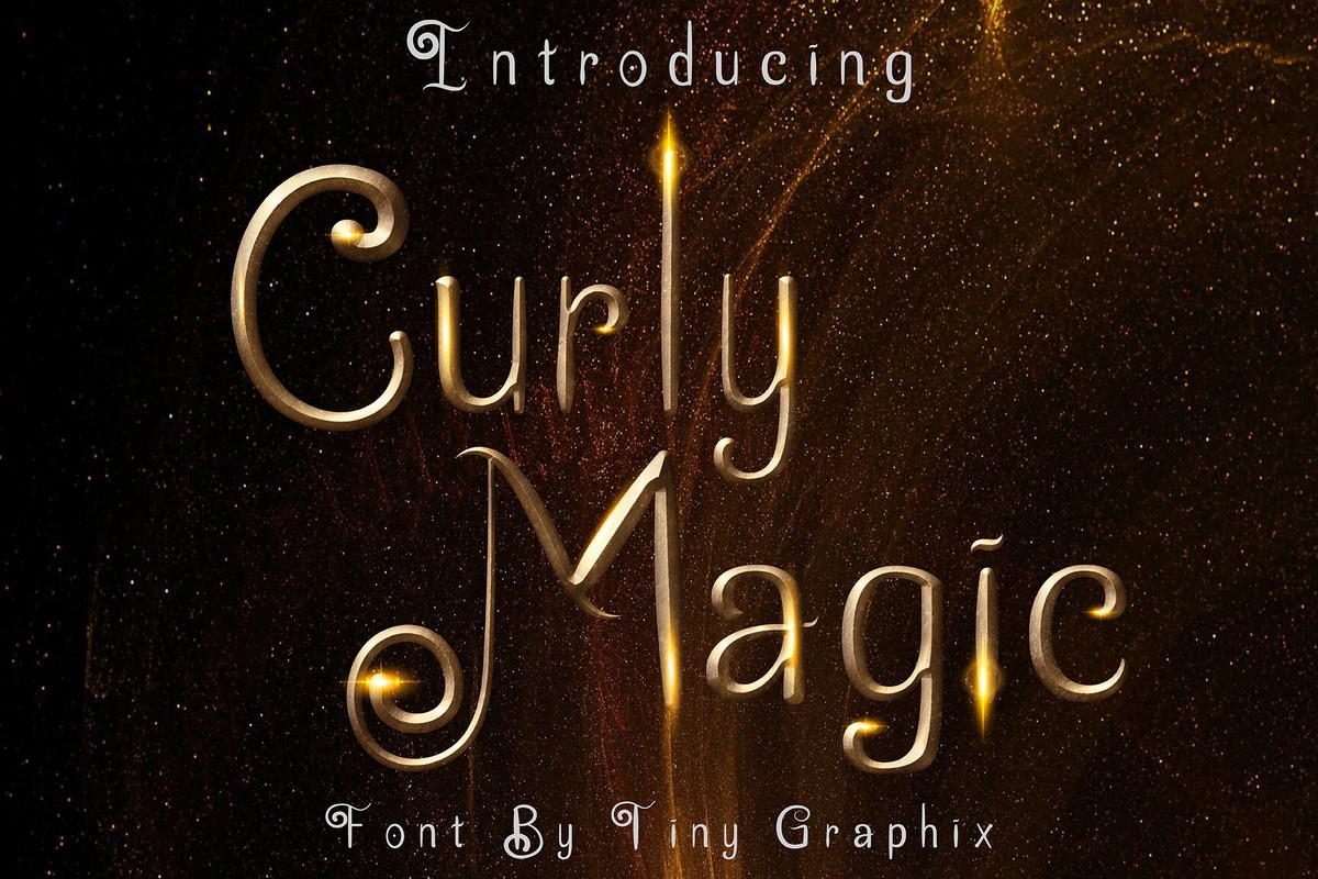 Ejemplo de fuente Curly Magic