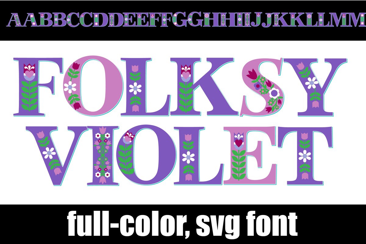 Ejemplo de fuente Folksy Violet CF