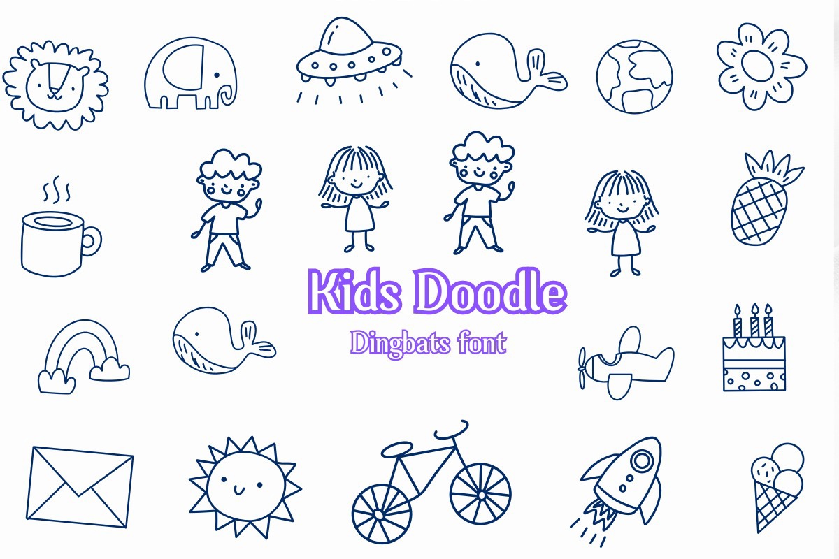 Ejemplo de fuente Kids Doodle