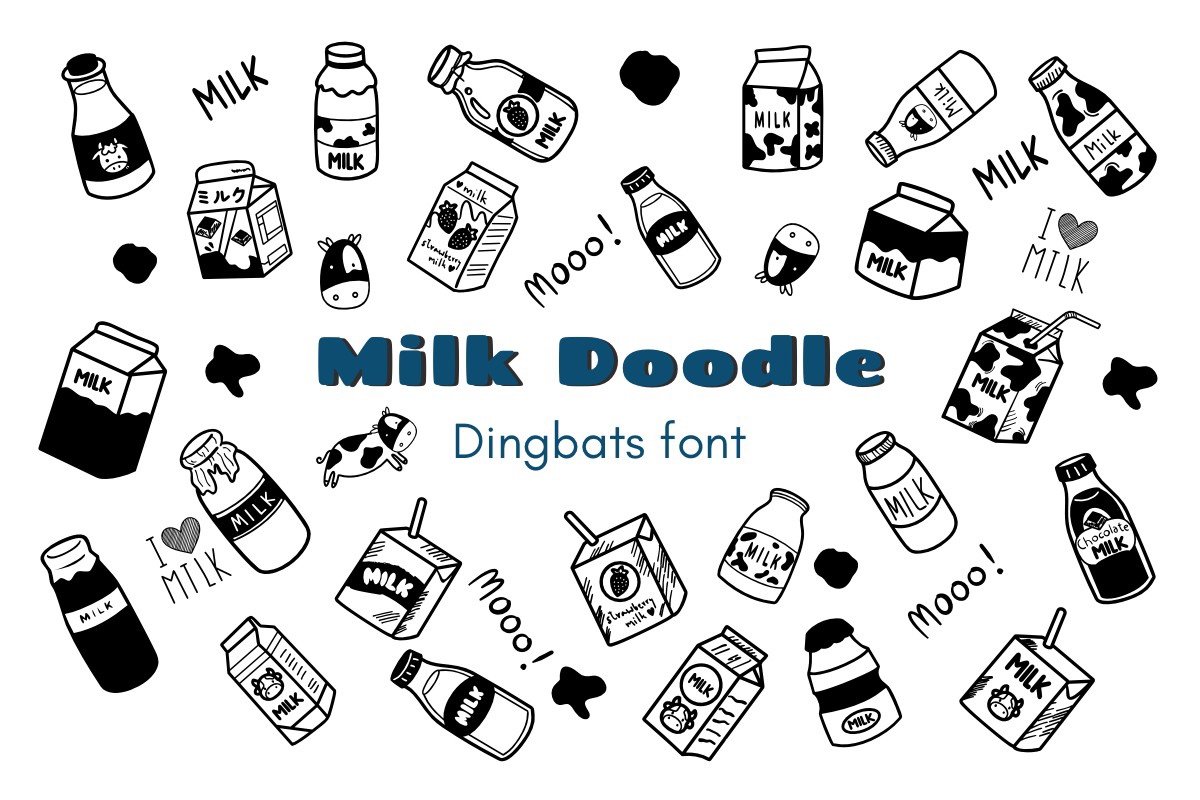 Ejemplo de fuente Milk Doodle