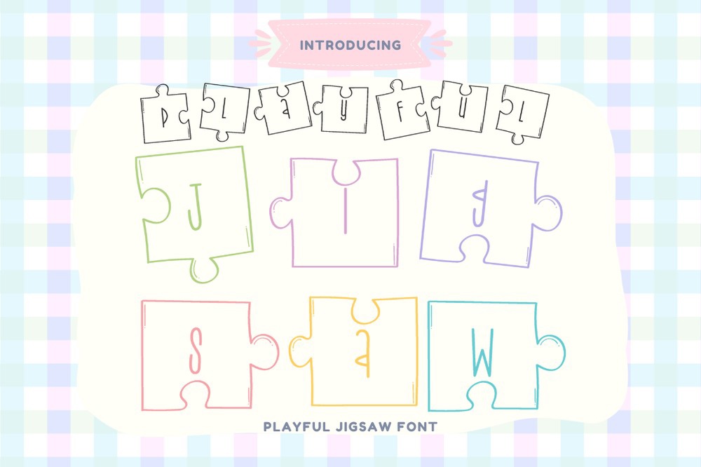 Ejemplo de fuente Playful Jigsaw