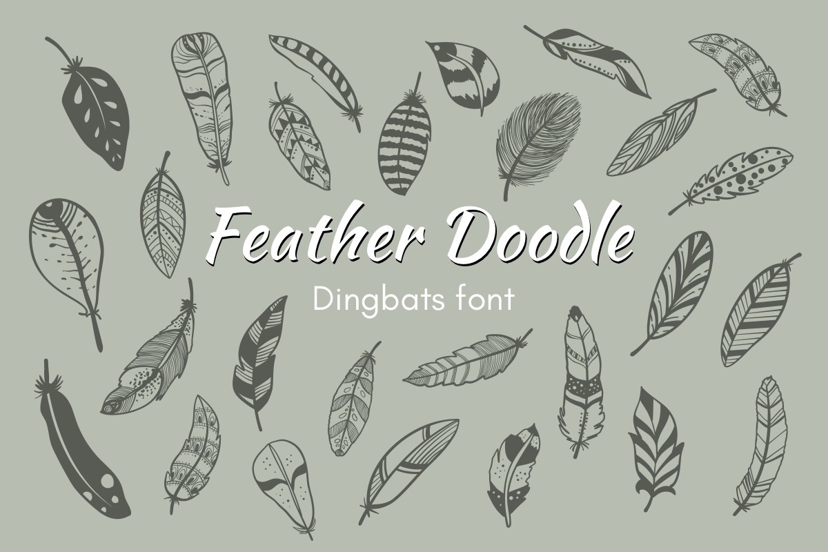 Ejemplo de fuente Feather Doodle