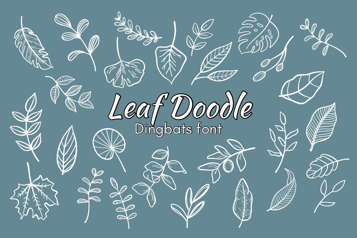 Ejemplo de fuente Leaf Doodle