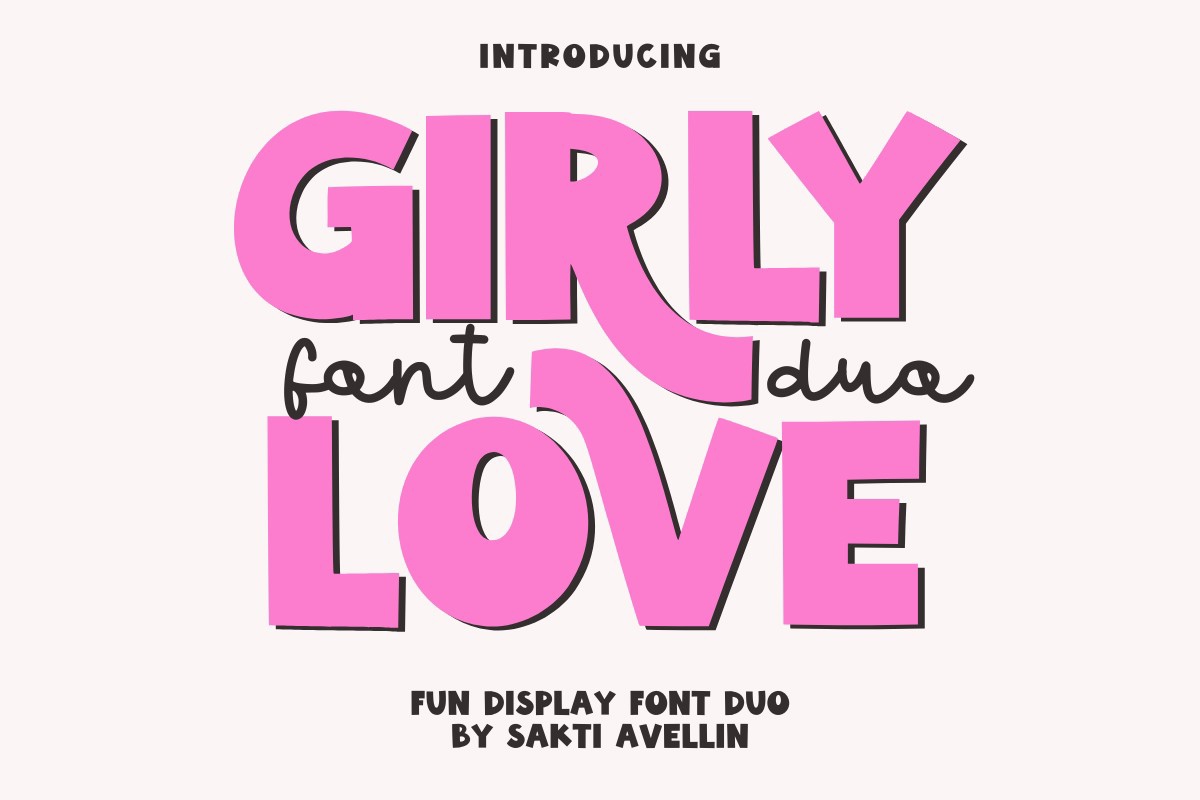 Ejemplo de fuente Girly Love & Heart