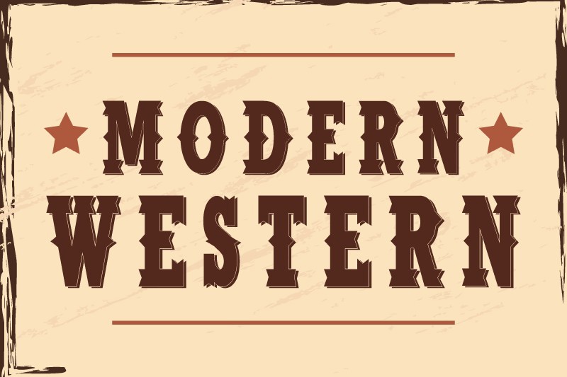 Ejemplo de fuente Modern Western