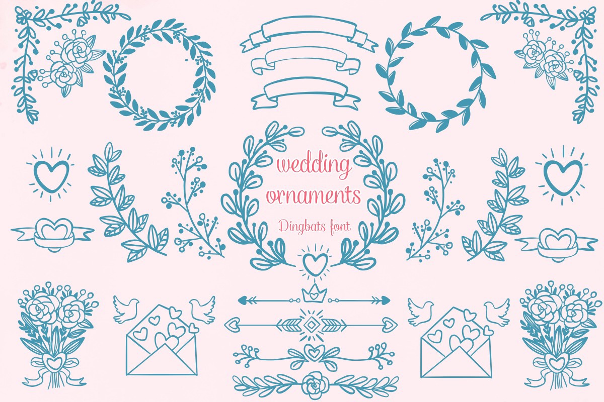 Ejemplo de fuente Wedding Ornaments