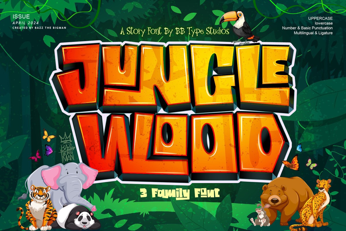 Ejemplo de fuente JungleWood Grunge