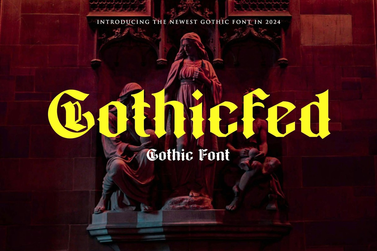 Ejemplo de fuente Gothicfed Regular