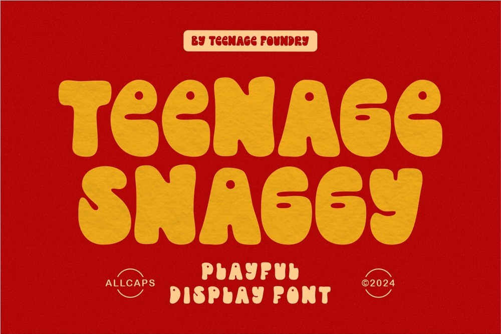 Ejemplo de fuente Teenage Snaggy