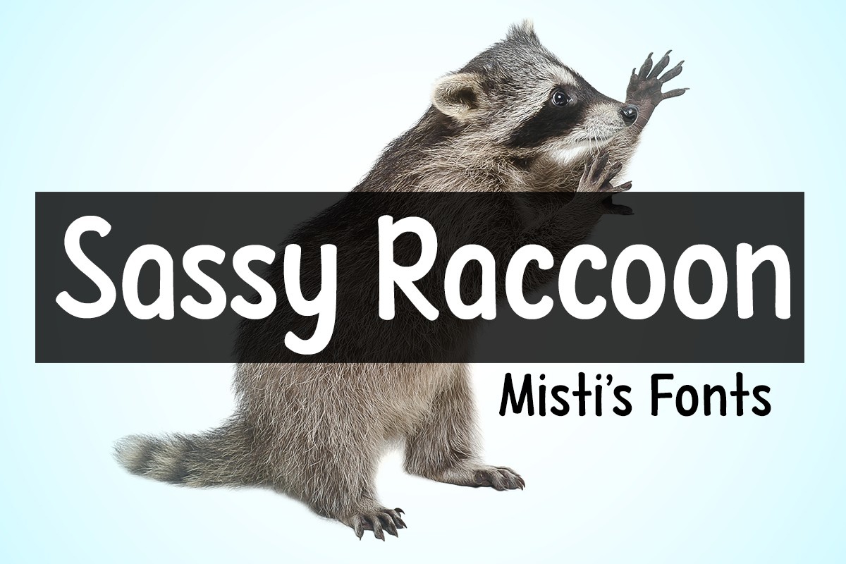 Ejemplo de fuente Sassy Raccoon