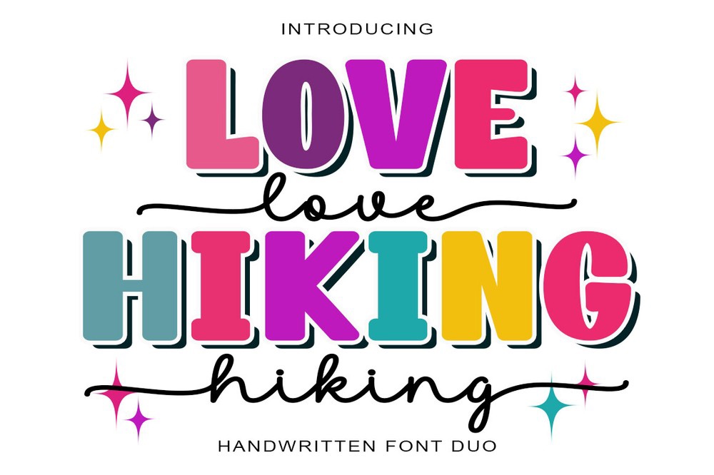 Ejemplo de fuente Love Hiking Duo