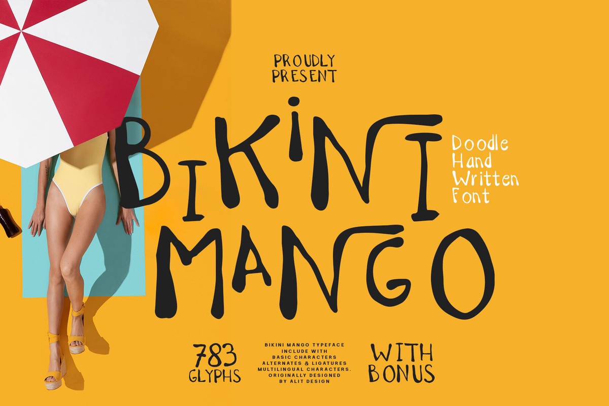 Ejemplo de fuente Bikini Mango