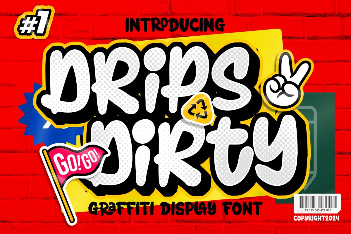 Ejemplo de fuente Drips Dirty Regular